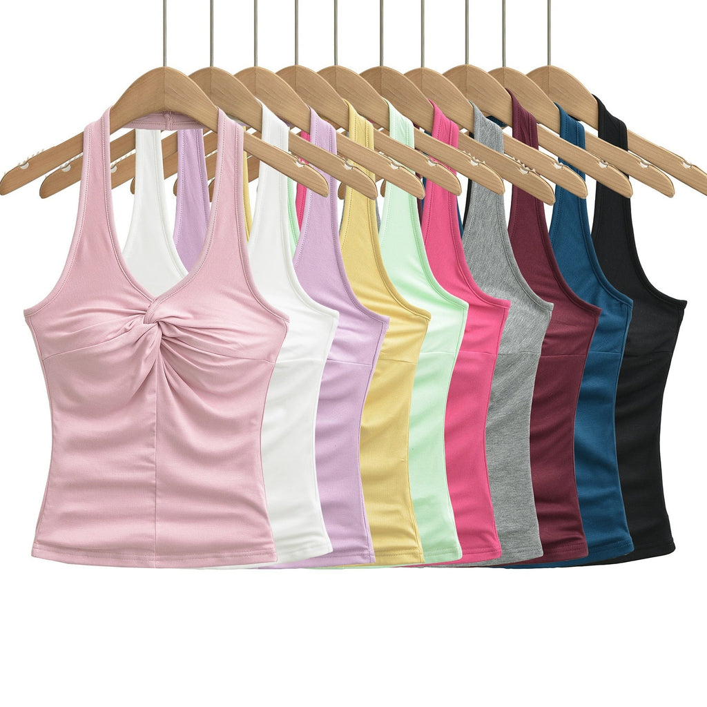 Womens Halter-Neck V-Neck Slim-Fit Top DC-Beyond Borders Collective