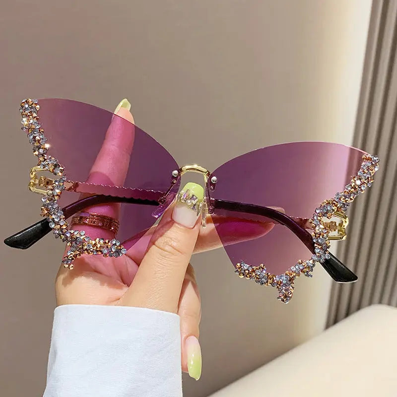 Luxury Diamond Butterfly Sunglasses RightOn68