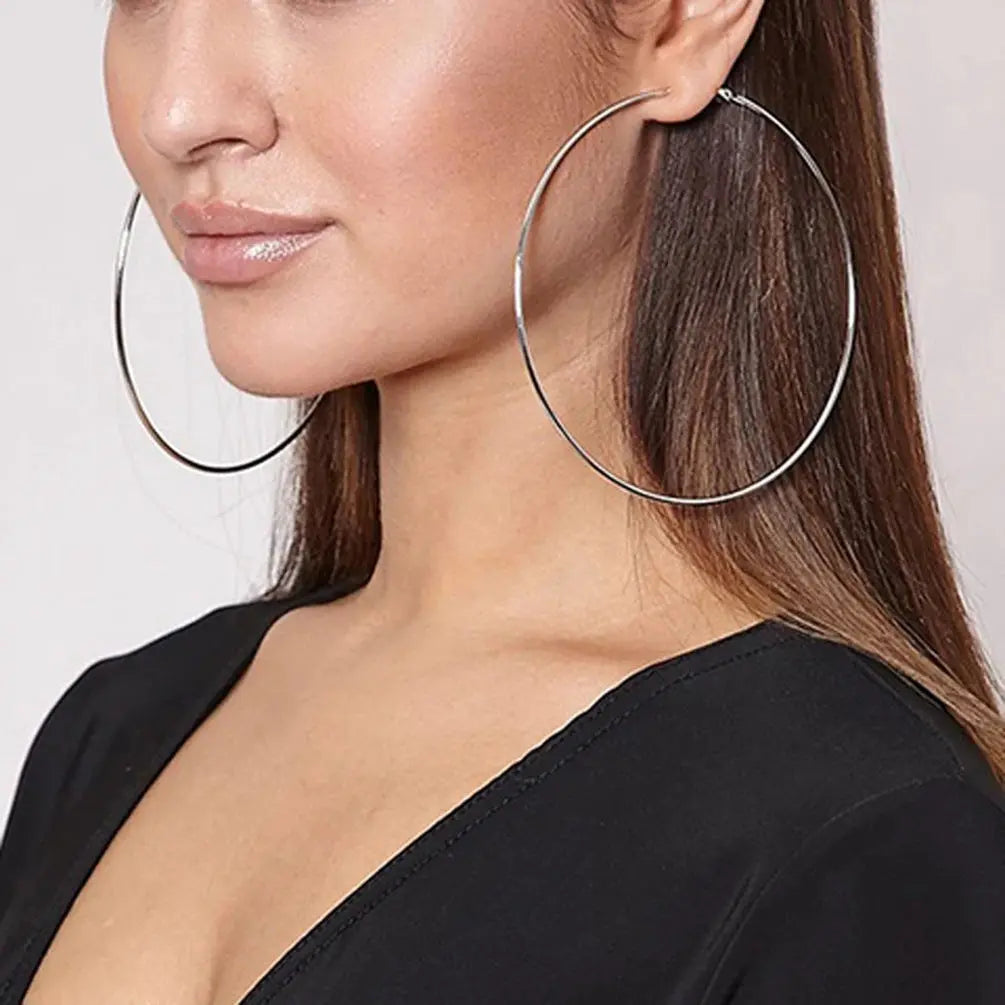 Large Hoop Earrings - Statement Round Earrings for Women RightOn68