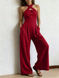 Off-shoulder Sleeveless Crossover Halter Jumpsuit DC-Beyond Borders Collective