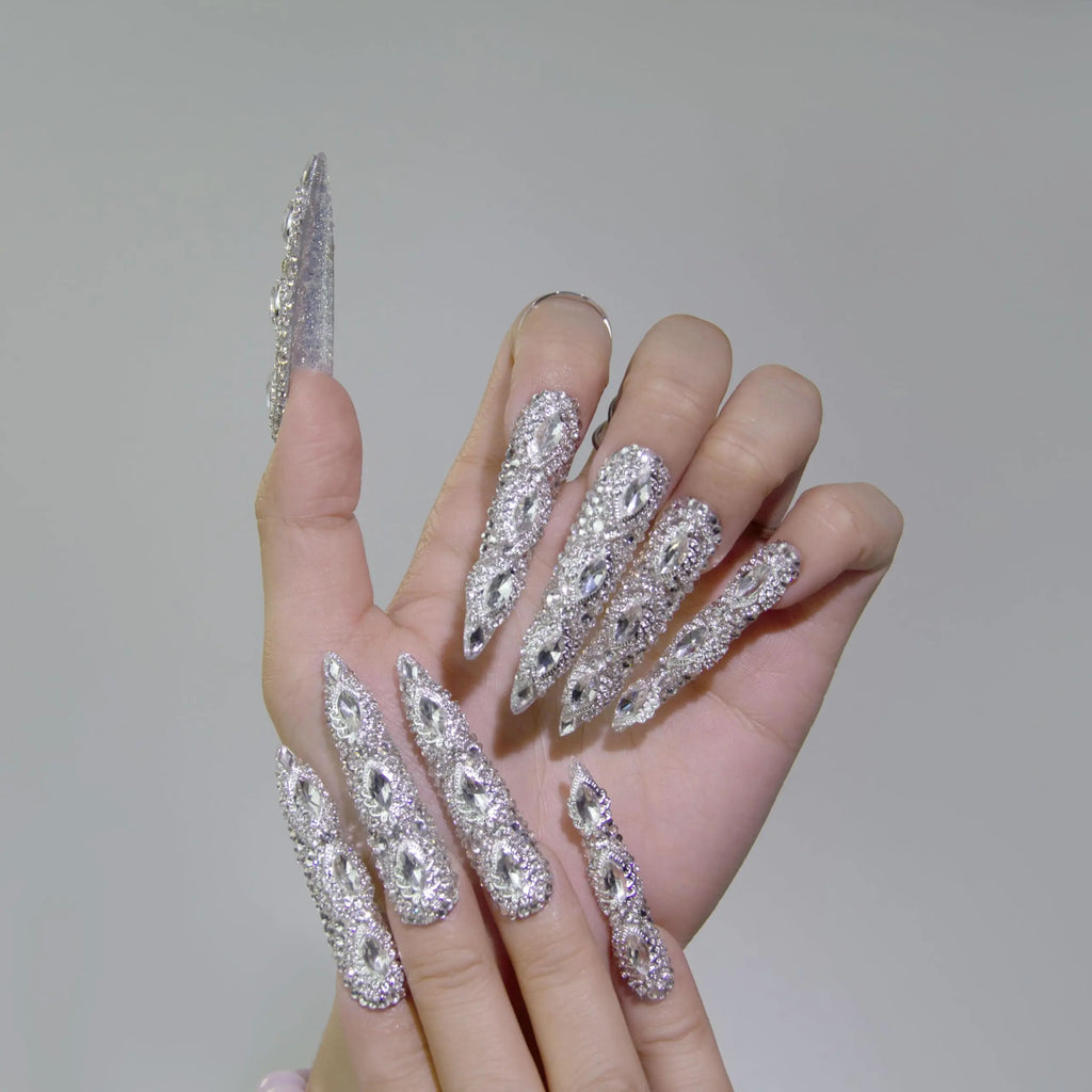 Queen Of Haute Diamond Long Press On Nails RightOn68