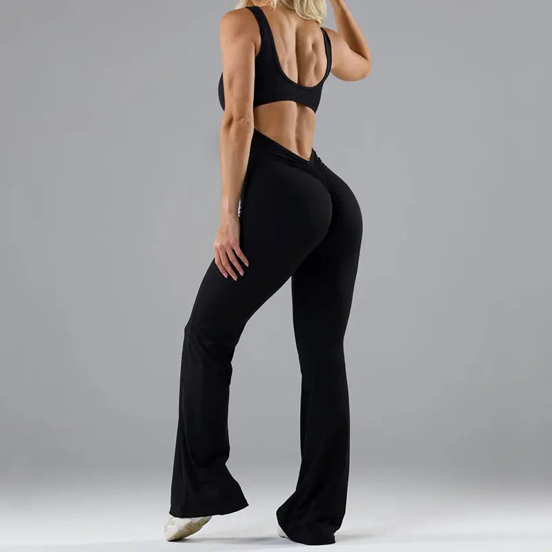 Tight Yoga Bodysuit Casual Hollow Seamless Womens Clothing RightOn68