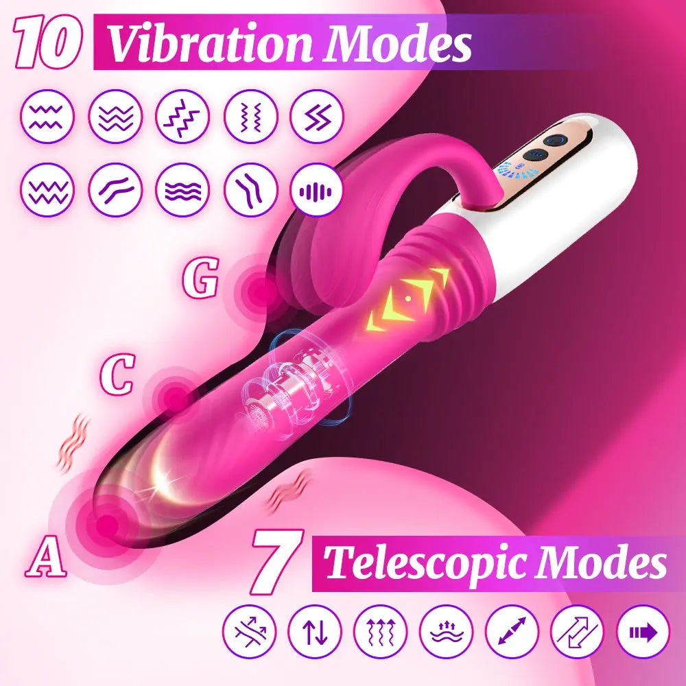 Realistic Pleaser With 10 Vibrating & 7 Thrusting RightOn68