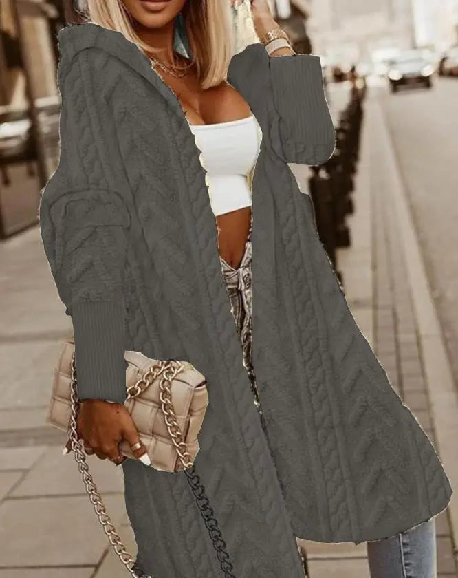 Long Furry Cardigan - Coral Fleece Sweater for Women RightOn68