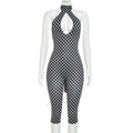 Womens Sexy Polka-dot Halterneck Three-quarter-length Jumpsuit DC-Beyond Borders Collective