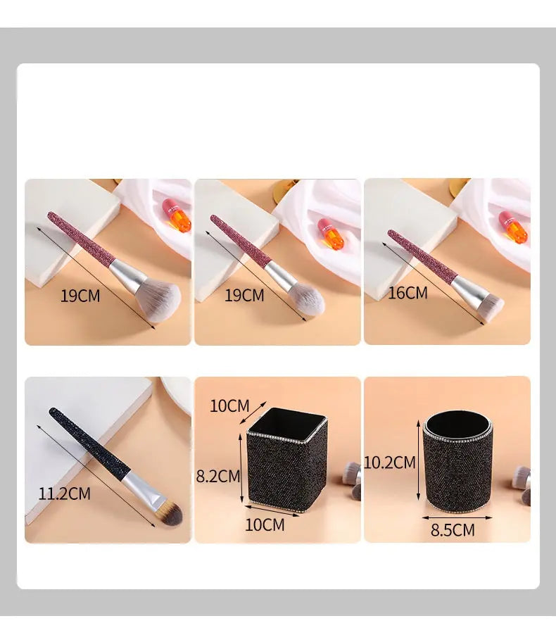 Diamond Encrusted Makeup Brush Soft Bristle Makeup Tool RightOn68