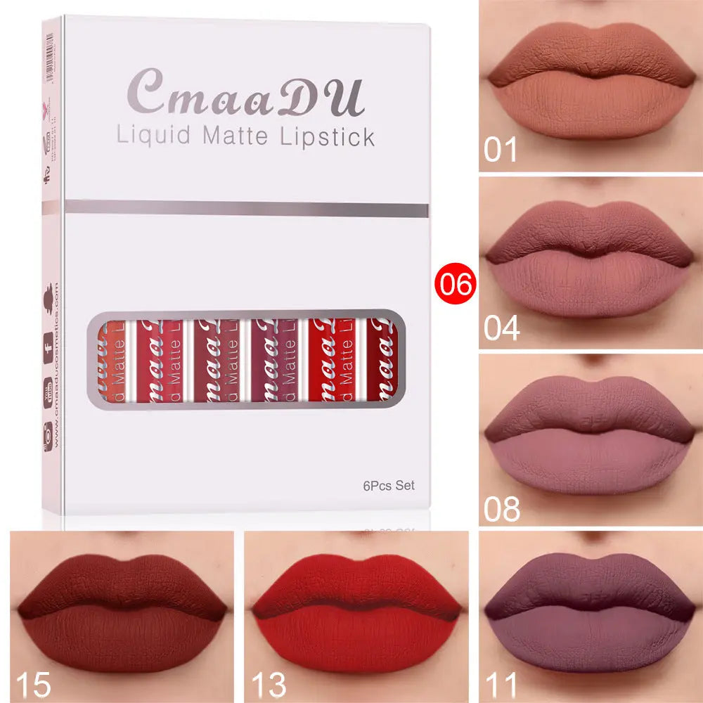 6 Boxes Of Matte Non-stick Waterproof Lipstick RightOn68