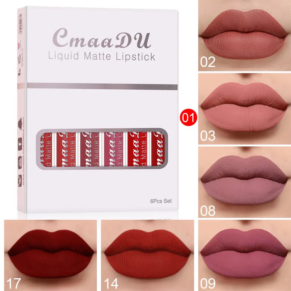 6 Boxes Of Matte Non-stick Waterproof Lipstick RightOn68