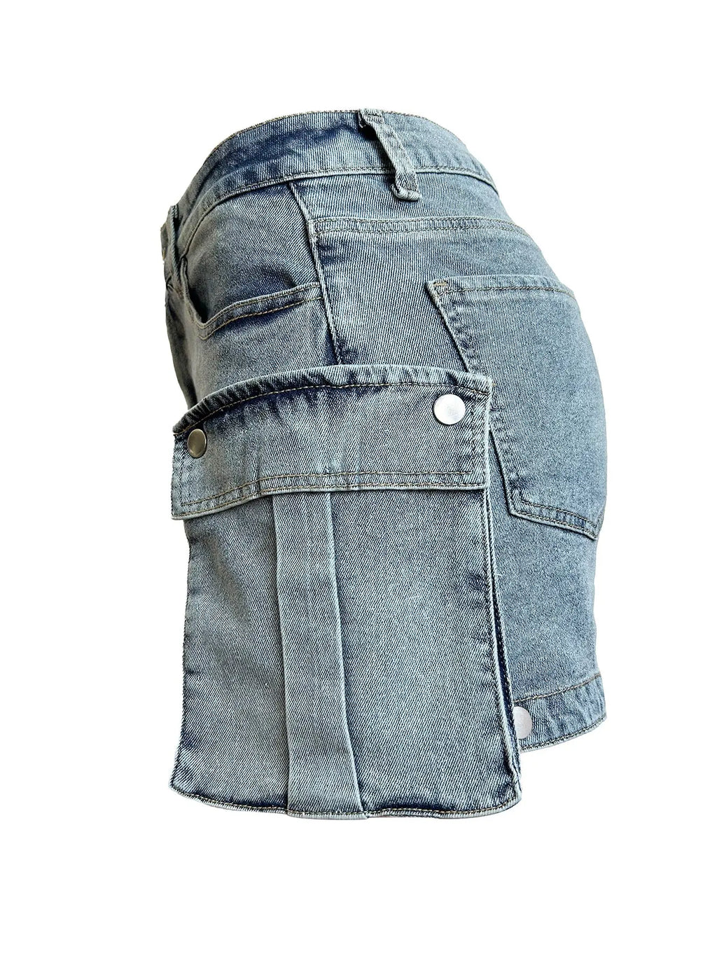 Women's Detachable Hanging Bag And Pants Stretch Denim Wear Shorts Trousers RightOn68