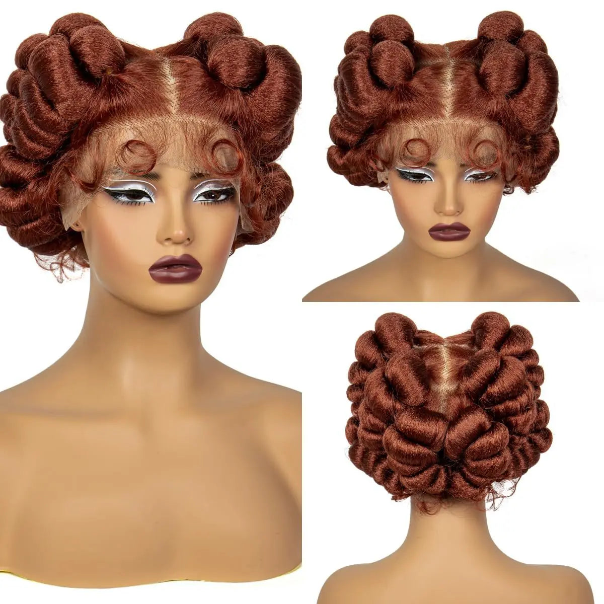 Short Curly Wig With Hand-Tied Bangs Dropshipman