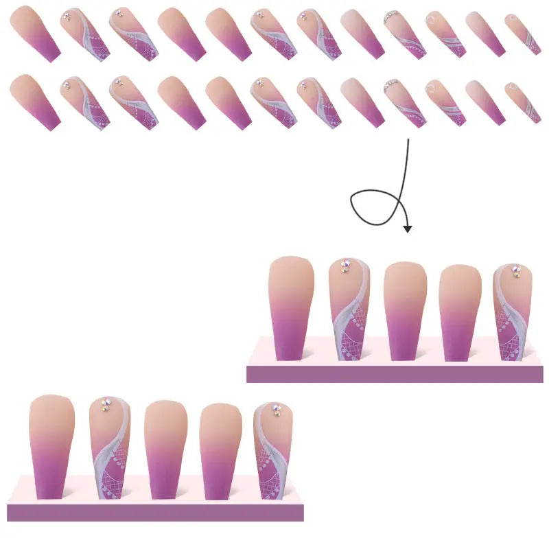 Long and Stylish Press-on Nails RightOn68
