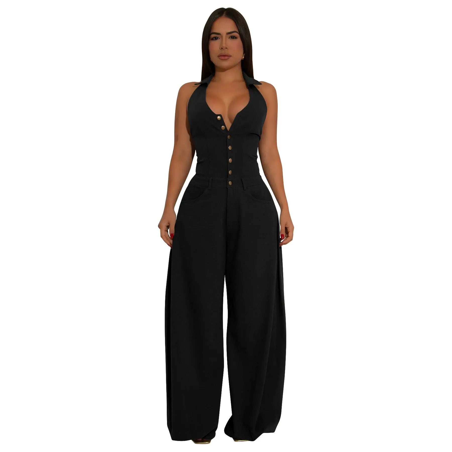 Pocketed Sleeveless Backless Casual Jumpsuit DC-Beyond Borders Collective