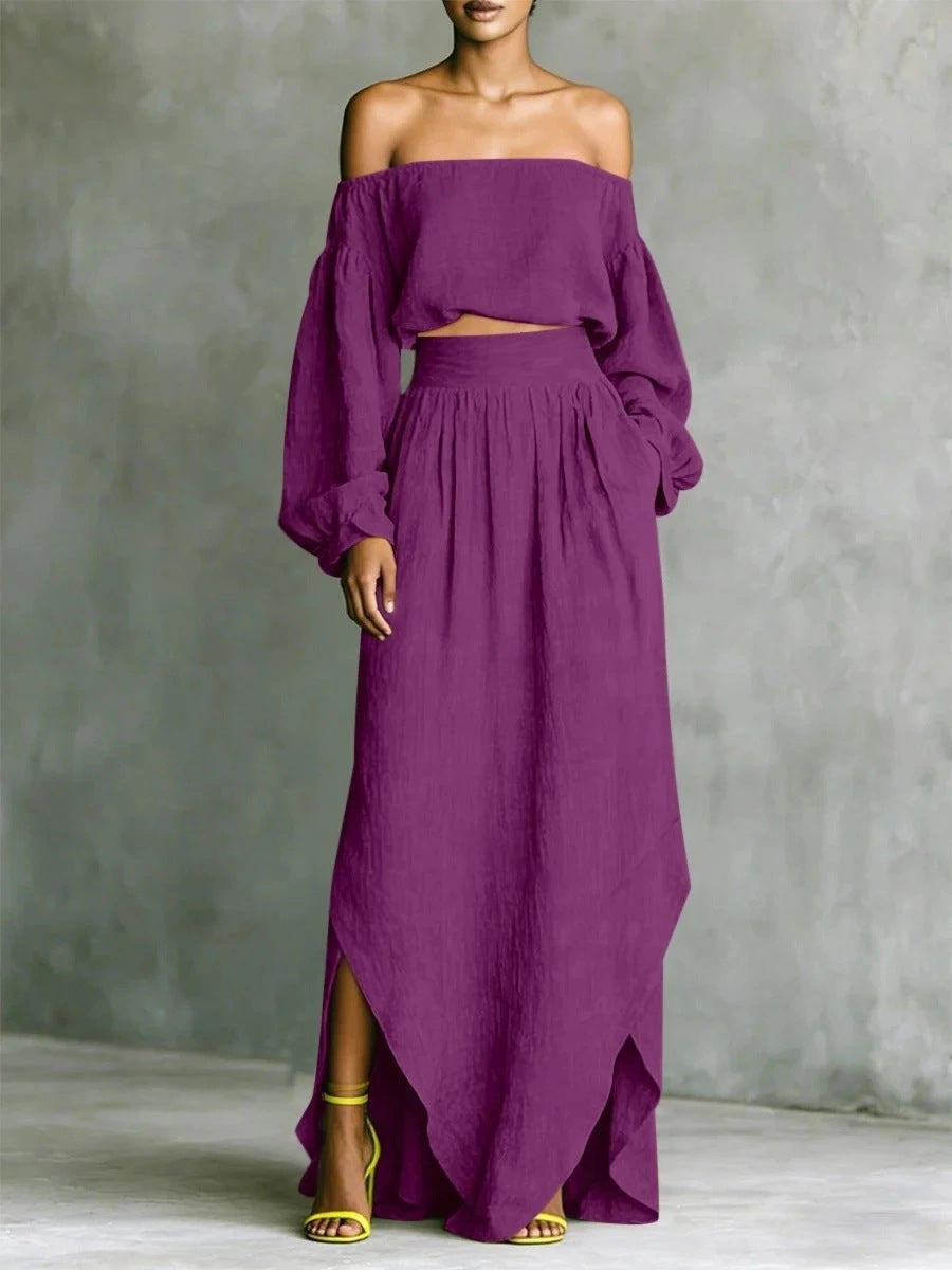 Casual Off-shoulder Top And An Asymmetrical Skirt Two Pieces DC-Beyond Borders Collective